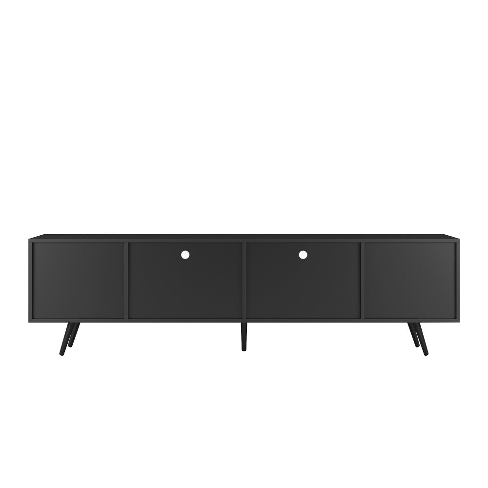 Modern White TV Stand, 16 Colors LED TV Stand w/Remote Control Lights