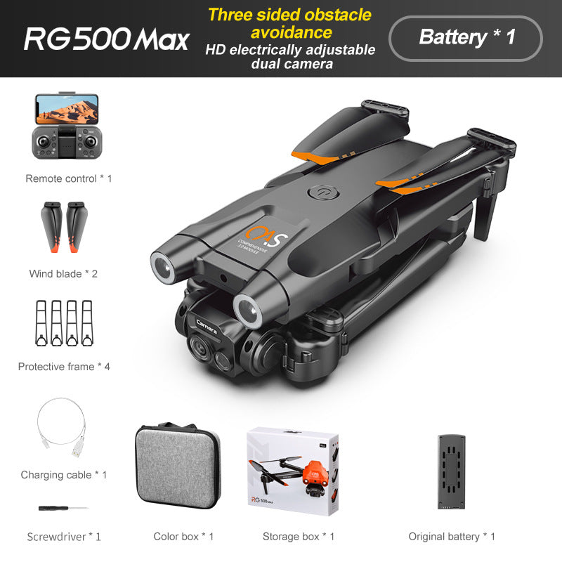 RG500MAX Cross-border UAV HD Aerial Photography Dual Camera Three-side Obstacle Avoidance Optical Flow Positioning Remote Control Aircraft Toy