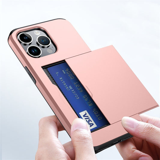 Suitable For Iphone Mobile Phone Case Slide Cover Card Two-in-one Anti-drop