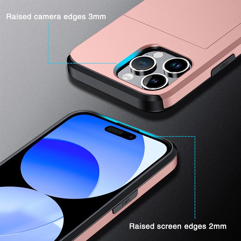 Suitable For Iphone Mobile Phone Case Slide Cover Card Two-in-one Anti-drop